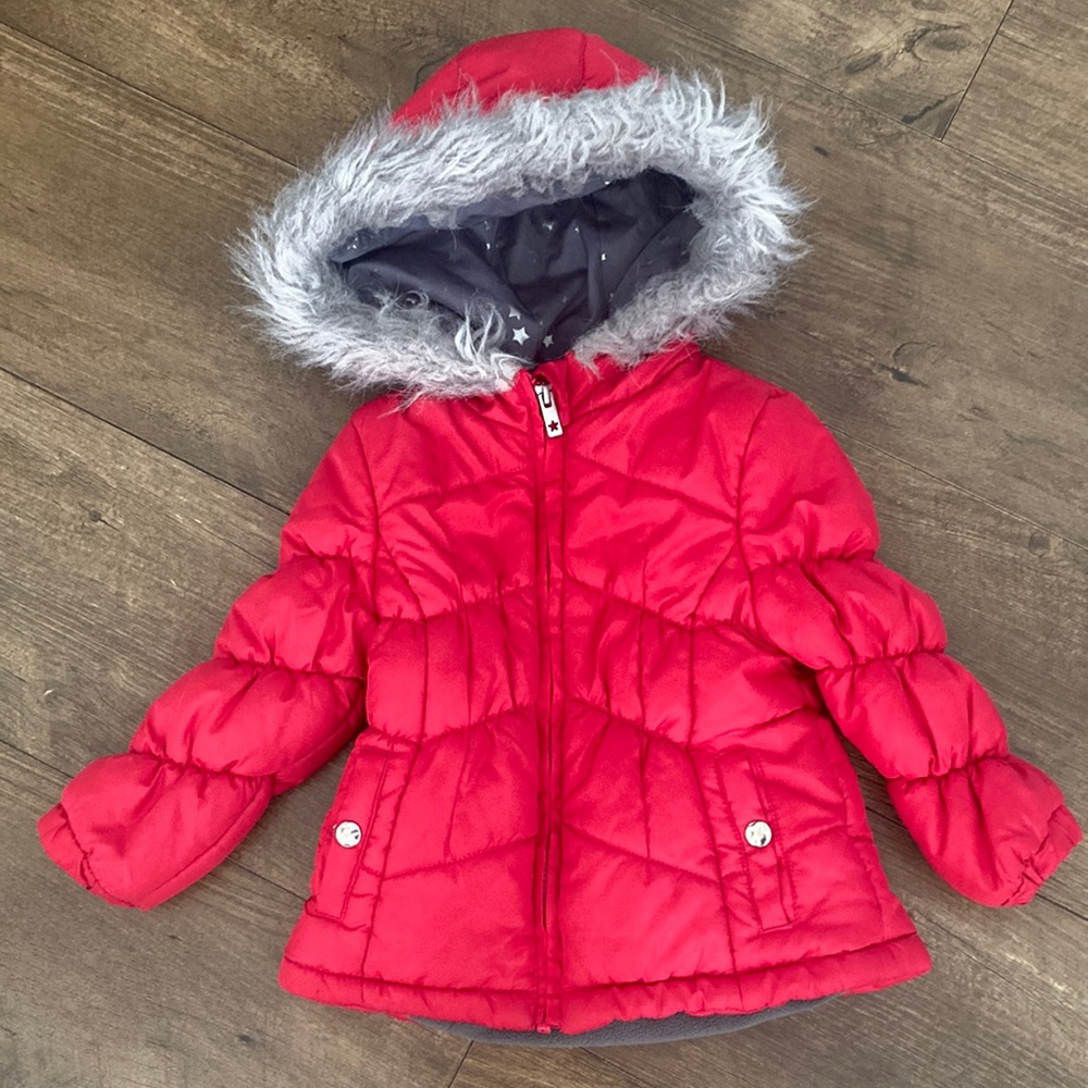 Girls' Jessica Simpson Red Puffer Hooded Coat 3T bundle and save
